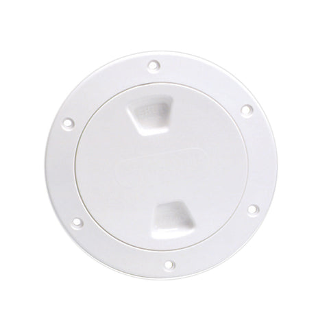 Beckson 4" Smooth Center Screw-Out Deck Plate - White [DP40-W]