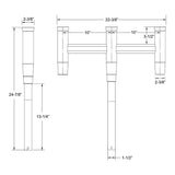 TACO Deluxe Trident Rod Holder Cluster Straight [F31-0780BXY-1]