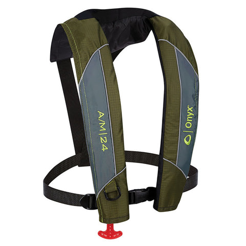 Onyx A/M-24 Automatic/Manual Inflatable PFD Life Jacket - Green [132000-400-004-18]