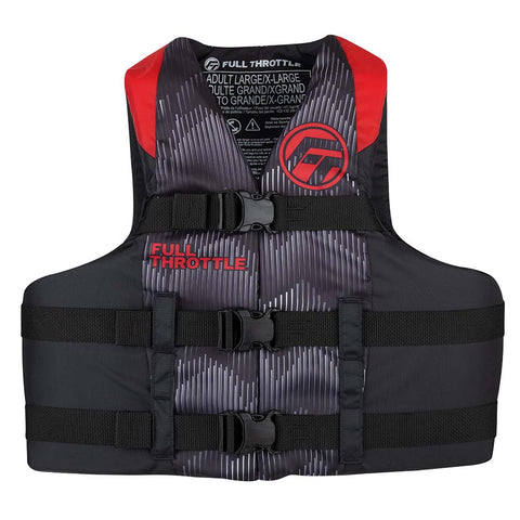 Full Throttle Adult Nylon Life Jacket - L/XL - Red/Black [112200-100-050-22]