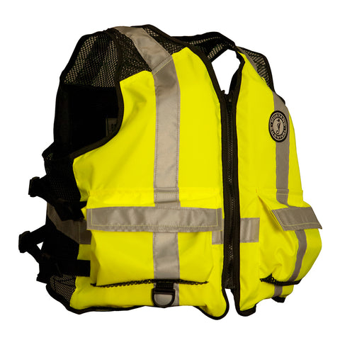 Mustang High Visibility Industrial Mesh Vest - Fluorescent Yellow/Green/Black - 4XL/5XL [MV1254T3-239-4XL/5XL-216]